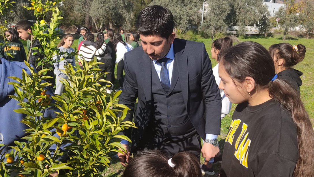 Milli Eğitim Müdürü Kerem KARAHAN Öğrencilerle Meyve Fidanı Dikim Etkinliğine Katıldı